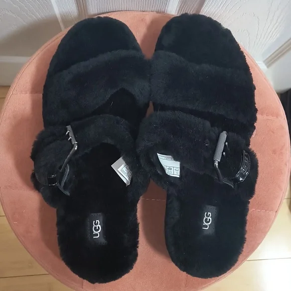 UGG Fuzz Yeah Black Slides Size 11 NWOB - Picture 6 of 9